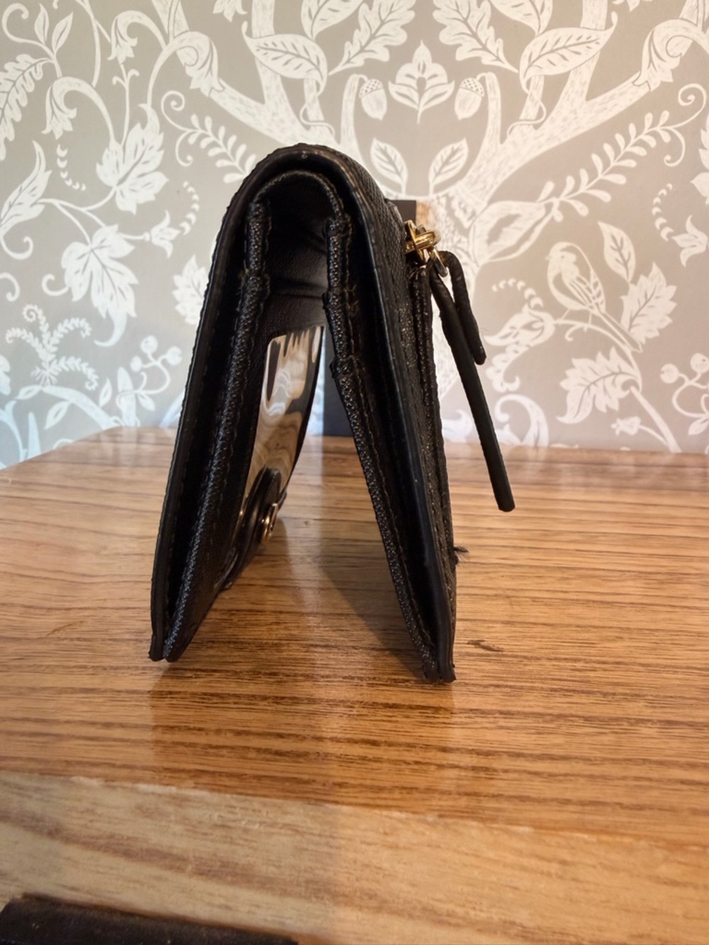 Kate Spade Glitter Mini Snap Wallet Black & Silver EUC - Picture 5 of 12